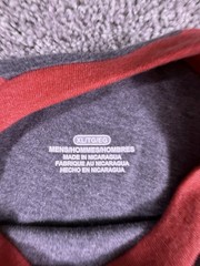NWOT Fanatics Men’s Baseball T Shirt Long Sleeve Gray and Red Size X Large