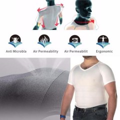 Men Slimming Body Shaper Posture Corrector Vest Tummy Compression T-Shirt Tops