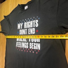 Delta Pro Black T Shirt My Rights Dont End Where Your Feelings Begin Graphic XL