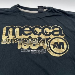 Mecca Men’s T-Shirt Black 2XL Graphic EST 1984 Gold Block Letter Fast Shipping!!