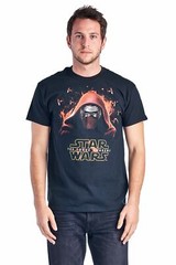 STAR WARS MENS GRAPHIC TEE 100%COTTON FORCE AWAKENS ATTACK SIZE L BLACK
