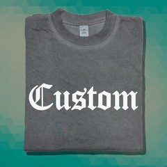 Custom Old English Text Tee – Your Text or Last Name Printed Vintage Faded Shirt