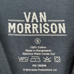 Van Morrison Marvellous Night for a Moondance Navy Blue Tee Shirt Men’s S NWOT