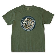 Mosaic Owl T-Shirt | Geometric Blue Grey Wisdom Graphic Tee | Comfort Colors