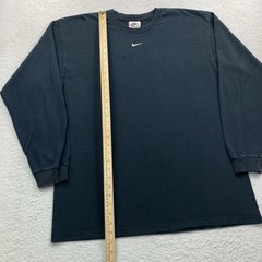 Vintage Nike Center Swoosh T Shirt Men Large Black Long Sleeve Embroidered 90s