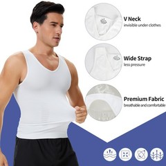 Mens Body Shaper Gynecomastia Compression Shirt Tummy Control Tank Top Waist …