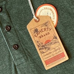 Faherty Cloud Cotton Long Sleeve Henley Shirt Mens XXL Deep Fern Heather NWT
