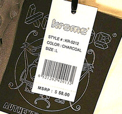Krome L Mens T Shirt Charcoal Grey Textured Polyester Stretch Rare Textured NWT
