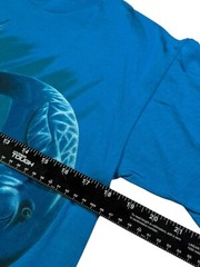 Vintage Hanes T-Shirt Men’s Medium Blue Graphic Print Dolphins Turtle Crew Neck