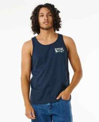 RIP CURL Dark Navy Blue Pushin Dasies Logo Tank Top T-Shirt NEW Small