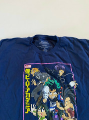 My Hero Academia Shirt Men’s Large Navy Blue Characters Tee