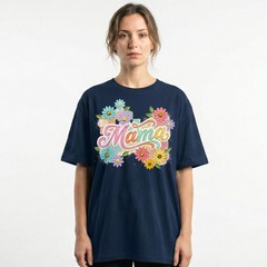 Pastel Mama Flower Retro Vintage Mothers Day T-Shirt Colorful Spring Tee