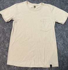 Goldtoe Men’s Beige Pocket T-Shirt Size Small 100% Cotton Crew Neck Short Sleeve