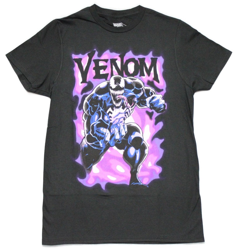 Venom New Adult T-Shirt – Pink & Purple Standing Under Graffiti Name