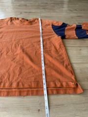 Orvis Rugby Shirt Mens XL Orange Blue Heavyweight Cotton Long Sleeve Outdoor