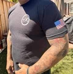 Positive Times T Shirt American Flag On Sleeve Quality Fast Shipping L +x