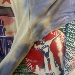 Y2K 2008New York Giants NFL Tie Dye All Over Double Sided T-shirt Red Blue Sz L