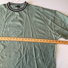 Asos Design Long Sleeve T Shirt Mens Size 2XL Green Stretch Crew Neck