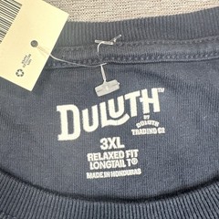 Duluth Trading Co Shirt Mens 3XL Navy Relaxed Longtail T Long Sleeve Pocket NEW