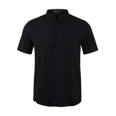 Men Casual Cotton Linen T-Shirt Pure Color T Shirts for Men Streetwear Beach Top