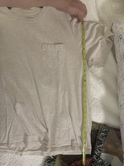 Lands End Super Cotton Tee T Pocket Off White Cream Color Shirt XXL