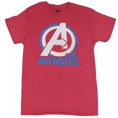 Marvel Avengers Logo T Shirt Mens XL Red Graphic Tee Mad Engine 2012 Movie Super