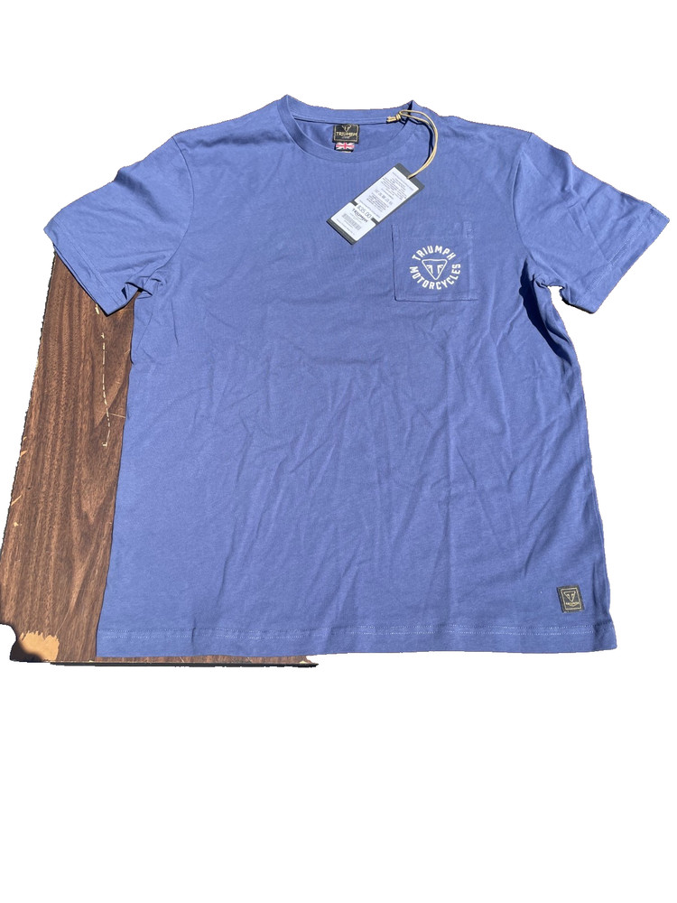 Triumph Motorcycles Triumph Newlyn T-Shirt Mens Large Powder Blue Graphic Logo