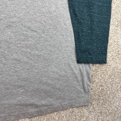 NEW Foundry T Shirt Mens Big Size 3XL Gray Teal Blue Long Sleeve Raglan Pocket