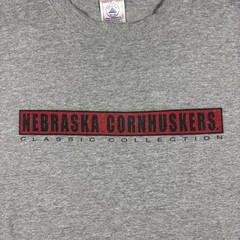 Vintage Nebraska Cornhuskers Delta Pro Weight Gray T-Shirt XL Classic Collection