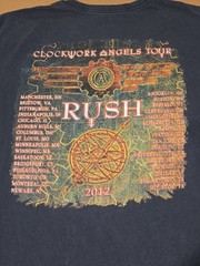 Rush Clockwork Angels Tour T-Shirt Faded 2012 Rock Band Double Sided Streetwear