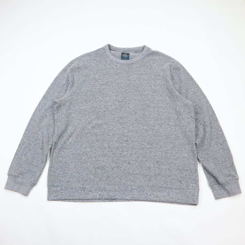 Members Mark Waffle Knit Thermal Shirt Mens XL Gray Crewneck Pullover Outdoor