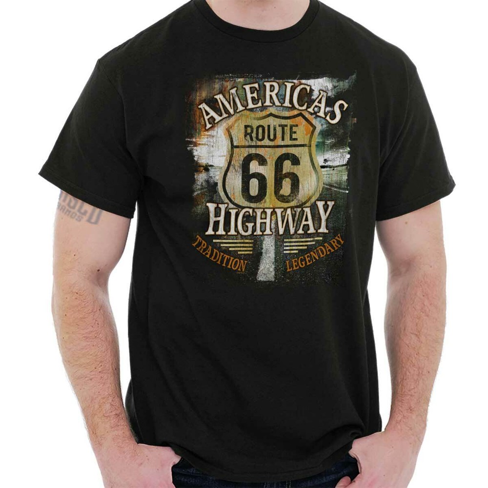 Route 66 Truck Driver Gifts Semi Trucking Womens or Mens Crewneck T Shirt Tee