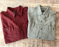 511 TACTILE Lot of 2 Shirts Mens Size L Red Green Button Snaps Lined Pockets