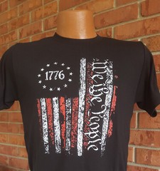 We The People 1776 Flag T-Shirt Super Soft Tee Poly Rich 65/35 Blend Patriotic