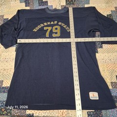 Vintage Champion Moorhead State University Jersey Size Large Navy Blue 70s 80s