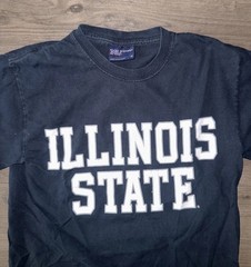 Vintage MV Sport NCAA Illinois State Short Sleeve Tee Shirt Mens Small Black