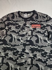 Puma T-Shirt Mens Large Black Gray Camouflage Short Sleeve Casual Activewear Top