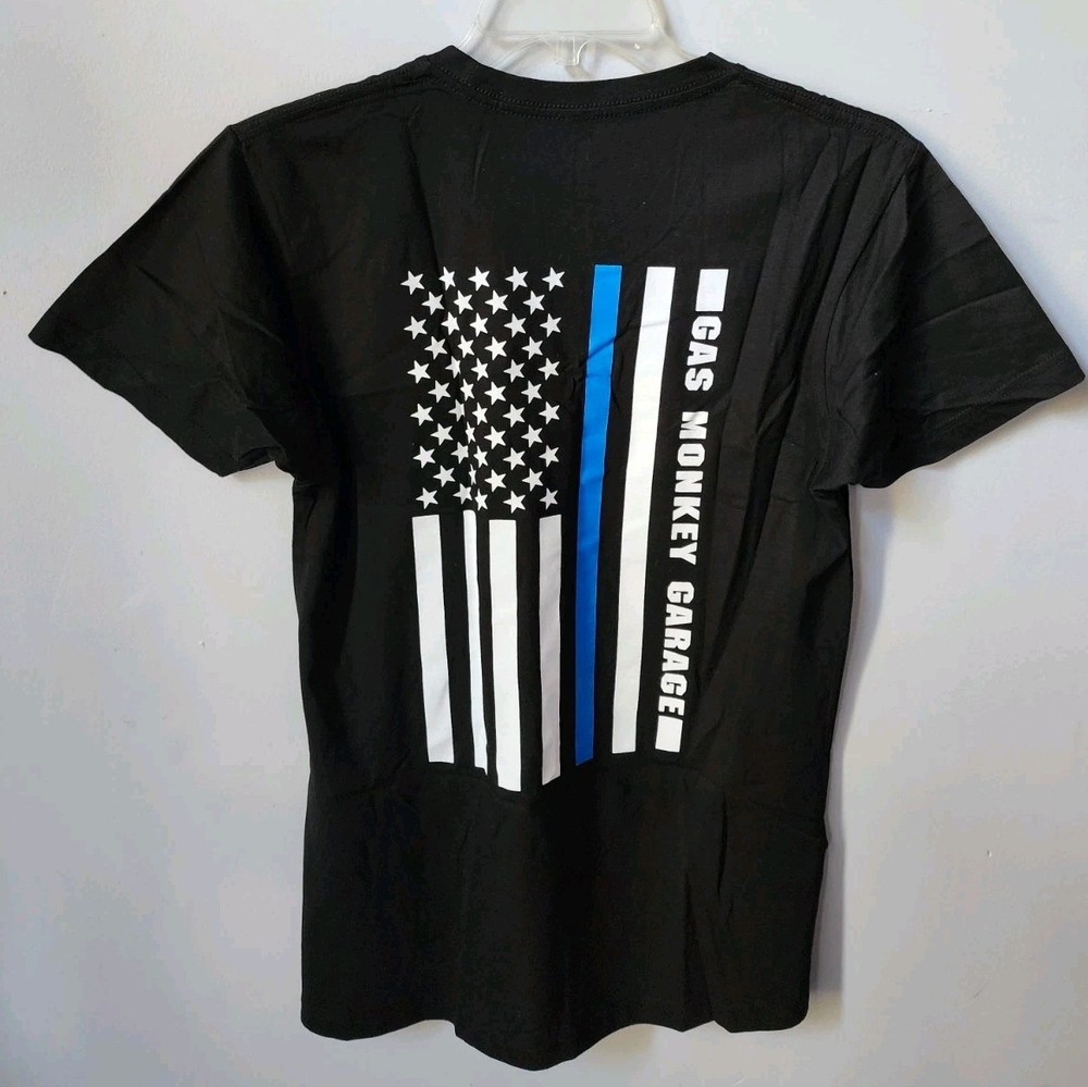 Gas Monkey Thin Blue Line Flag Tee Size Medium T-shirt New In Package