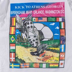 Vintage Atlanta 1996 Olympics Soccer T-Shirt Large Final Kick Athens Georgia VTG