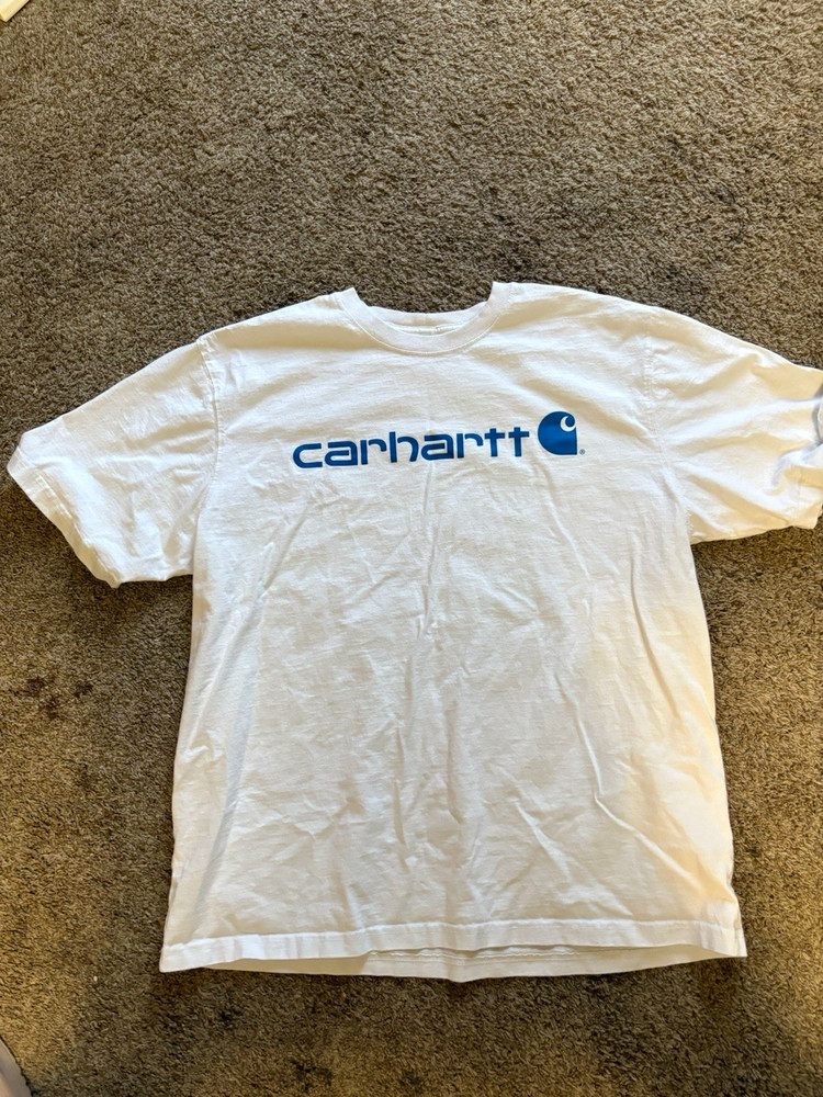 Carhartt Men’s T-Shirt Short Sleeve XL White Loose Fit Crew Neck Logo