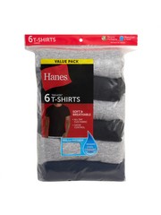 Hanes Men’s 6-Pack Assorted Crew T-Shirt Undershirts Value Pack Cotton