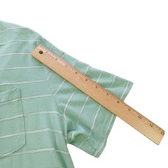 SONOMA Pocket T-Shirt Men L/Green-White Stripes/Cotton-Poly-Spandex Blend