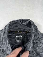 diadora Warm Up Winter Sweat Be One Running Mock Neck Long Sleeve 1/4 Zip M Gray