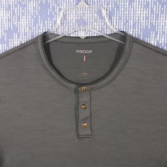 Proof T-Shirt Mens Large Gray Merino Wool Nylon Blend Snap