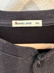 Marine Layer Mens Pullover Long Sleeve Henley Shirt M/L Gray Casual Soft Outdoor