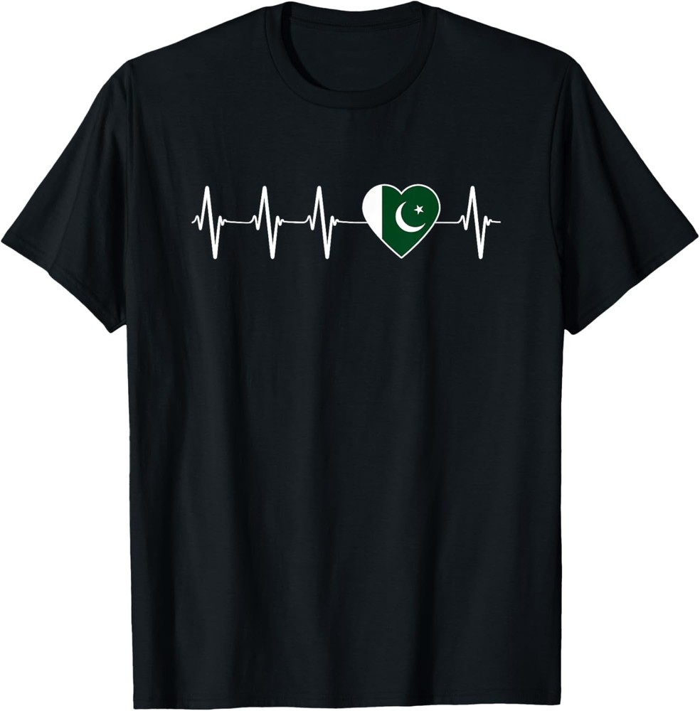 Pakistani Heartbeat I Love Pakistan Heart Flag Gift T-Shirt