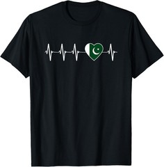 Pakistani Heartbeat I Love Pakistan Heart Flag Gift T-Shirt