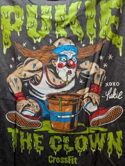 New Unisex Crossfit XL Pukie The Clown Tee – Charcoal Mineral Wash Male Female