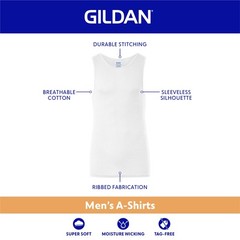 Gildan Men’s A-Shirt Tanks, Multipack, Style G1104 XX-Large, Black (6-pack)