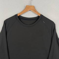 Lululemon Shirt Mens Large Black Long Sleeve Lightweight Athleisure Logo Stretch